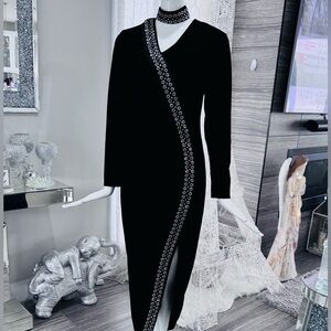 New 🖤 Elegant Black Dress with Silver Accents